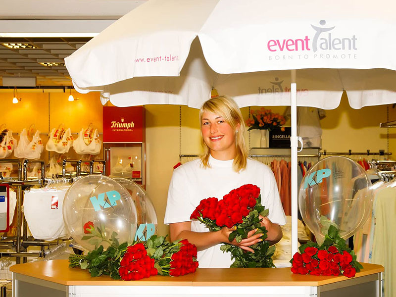 eventtalent rose im ballon hostess geschenk valentinstag rose